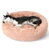 Picture of Bedsure Calming Dog Bed for Large Dogs - Donut Washable Large Pet Bed, 36 inches Anti-Slip Round Fluffy Plush Faux Fur Dog Bed, Fits up to 100 lbs Pets, Pink