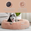 Picture of Bedsure Calming Dog Bed for Large Dogs - Donut Washable Large Pet Bed, 36 inches Anti-Slip Round Fluffy Plush Faux Fur Dog Bed, Fits up to 100 lbs Pets, Pink