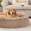 Picture of Bedsure Calming Dog Bed for Extra Large Dogs - Donut Washable Large Pet Bed, 45 inches Anti-Slip Round Fluffy Plush Faux Fur Dog Bed, Fits up to 125 lbs Pets, Camel