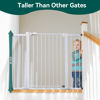 Picture of BABELIO 36 Inch Tall Metal Baby Gate, 29-48" Auto Close Pressure Mounted Dog Gate for Stairs、Doorways & Hallway, Protector Basics Easy Walk Thru Pet Gate, Child Gate with 2*Y Spindle Rods,White