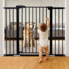 Picture of BABELIO 36 Inch Tall Metal Baby Gate, 29-48" Auto Close Pressure Mounted Dog Gate for Stairs、Doorways & Hallway, Easy Walk Thru Pet Gate, Child Gate with 2*Y Spindle Rods,Black