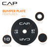 Picture of CAP Barbell Budget Olympic Bumper Plate Set with White Logo, Black, 10 lb Pair