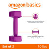 Picture of Amazon Basics Vinyl Hexagon Workout Dumbbell Hand Weight, 10 pounds, Set of 2, Purple