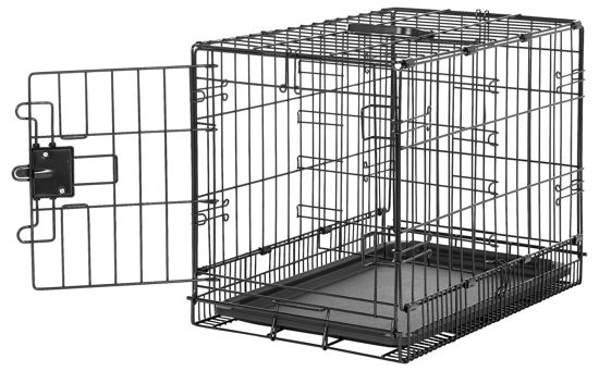 Picture of Amazon Basics Durable, Foldable Metal Wire Dog Crate with Tray, Single Door, 22 Inches, Black