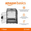 Picture of Amazon Basics Durable, Foldable Metal Wire Dog Crate with Tray, Single Door, 22 Inches, Black