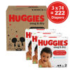 Picture of Huggies Size 2 Diapers, Snug & Dry Baby Diapers, Size 2 (12-18 lbs), 222 Count (3 Packs of 74), Packaging May Vary