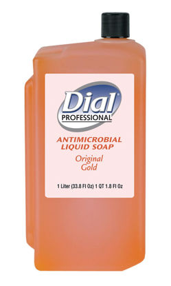 Picture of Dial Professional Gold Antibacterial Liquid Hand Soap, 1L Dispenser Refill Bottle (Pack of 8)