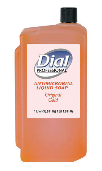 Picture of Dial Professional Gold Antibacterial Liquid Hand Soap, 1L Dispenser Refill Bottle (Pack of 8)