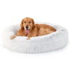 Picture of Bedsure Calming Dog Bed for Extra Large Dogs - Donut Washable Large Pet Bed, 45 inches Anti-Slip Round Fluffy Plush Faux Fur Dog Bed, Fits up to 125 lbs Pets, Frost Grey