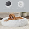 Picture of Bedsure Calming Dog Bed for Extra Large Dogs - Donut Washable Large Pet Bed, 45 inches Anti-Slip Round Fluffy Plush Faux Fur Dog Bed, Fits up to 125 lbs Pets, Frost Grey