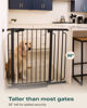 Picture of Cumbor 36" Extra Tall Baby Gate for Stairs, 29.7-57" Extra Wide Dog Gate for Doorways Hallways, Pressure Mounted Child Gate for Wide Opening, Auto Close Personal Safety for Babies and Pets, Black