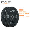 Picture of CAP Barbell Economy - Speckled Olympic Bumper Plate Set with White Logo, Black, 10 lb Pair