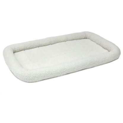 Picture of MidWest Homes for Pets Bolster Dog Bed 48L-Inch White Fleece Dog Bed w/ Comfortable Bolster | Ideal for Extra Large Dog Breeds & Fits a 48-Inch Dog Crate | Easy Maintenance Machine Wash & Dry