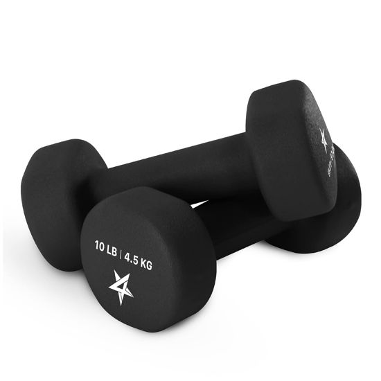 Picture of Yes4All DZIK Non Slip Grip Hexagon Deluxe Neoprene Dumbbells (A Pair), Black, 20 lbs