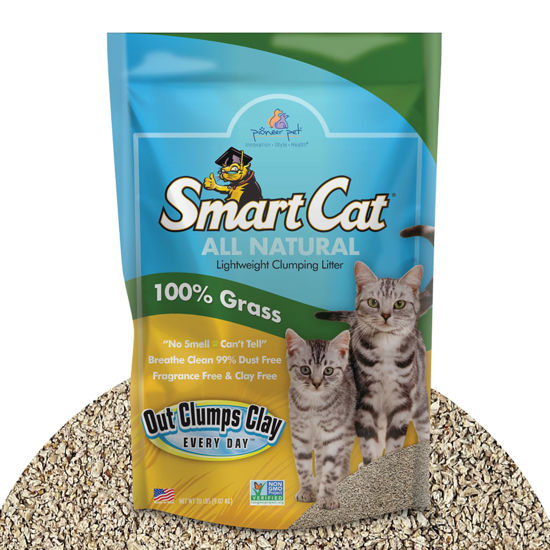 Picture of SmartCat All Natural Clumping Cat Litter, 20 Pound (320oz 1 pack) - Alternative to Clay and Pellet Litter - Chemical and 99% Dust Free - Unscented and Lightweight