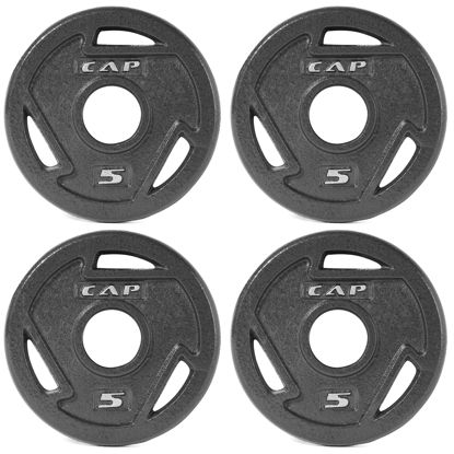 Picture of CAP Barbell 2-Inch Olympic Grip Weight Plate, 5 lb, Set of 4, 5 lb, Set of 4 Black (OPHWIS-005)