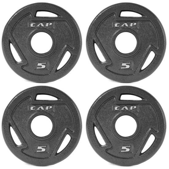 Picture of CAP Barbell 2-Inch Olympic Grip Weight Plate, 5 lb, Set of 4, 5 lb, Set of 4 Black (OPHWIS-005)