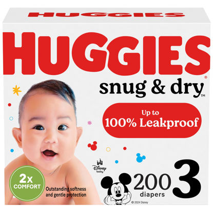 Picture of Huggies Size 3 Diapers, Snug & Dry Baby Diapers, Size 3 (16-28 lbs), 200 Count (4 Packs of 50), Packaging May Vary