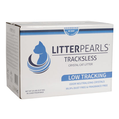 Picture of Tracksless Litter Pearls Cat Litter, White, Clear and Blue Crystals,20 lb Litter Pearls Tracksless Cat Litter,TLLP20