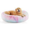 Picture of Bedsure Calming Dog Bed for Extra Large Dogs - Donut Washable Large Pet Bed, Anti Anxiety Round Fluffy Plush Faux Fur Dog Bed, Fits up to 125 lbs Pets, Multi-Colored, 45 inches