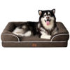 Picture of EHEYCIGA Orthopedic Dog Beds for Extra Large Dogs, Waterproof Memory Foam XXL Dog Bed with Sides, Non-Slip Bottom and Egg-Crate Foam Big Dog Couch Bed with Washable Removable Cover, Brown