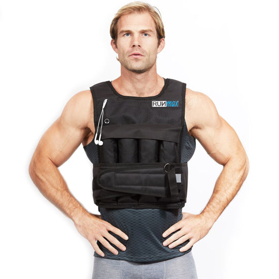 Picture of RUNmax Run Fast 12lb-140lb Weighted Vest (with Shoulder Pads, 20lb)