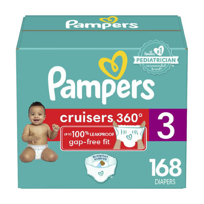 Picture of Pampers Cruisers 360 Diapers - Size 3, One Month Supply (168 Count), Pull-On Disposable Baby Diapers, Gap-Free Fit