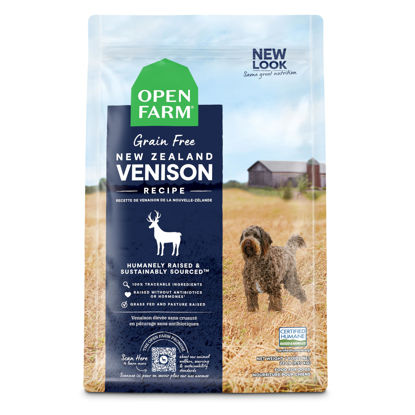 Picture of Open Farm New Zealand Venison Grain-Free Dry Dog Food, 100% Humanely Raised High-Protein Recipe with Non-GMO Superfoods and No Artificial Flavors or Preservatives, 22 lbs