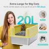 Picture of Stainless Steel Litter Box with High Side, XXL Extra Large Cat Litter Box for Big Cats & Multiple Cats, Non-Sticky, No Urine Leakage, Easy Clean Cat Litter Pan Include Scoop