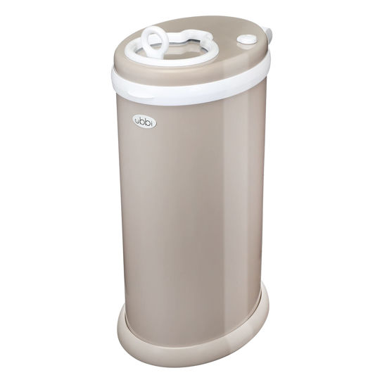 Picture of Ubbi Steel Diaper Pail, Odor Locking, No Special Bag Required, Award-Winning, Registry Must-Have, Taupe