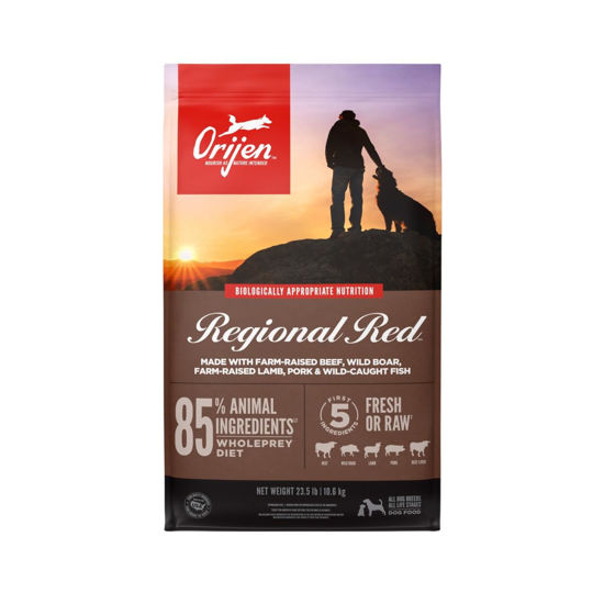 Picture of ORIJEN REGIONAL RED Dry Dog Food, Grain Free and Poultry Free Dog Food, Fresh or Raw Ingredients, 23.5lb