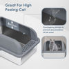 Picture of Suzzipaws Enclosed Stainless Steel Cat Litter Box with Lid Extra Large Litter Box for Big Cats XL Metal Litter Pan Tray with High Wall Sides Enclosure, Non-Sticky, Anti-Leakage (Grey)