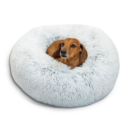 Picture of Best Friends by Sheri The Original Calming Donut Cat and Dog Bed in Shag Fur Frost, Small 23"