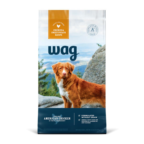 Picture of Amazon Brand - Wag Dry Dog Food Chicken & Sweet Potato, Grain Free 24 lb Bag