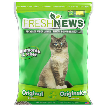 Picture of Fresh News Recycled Paper, Original Pellet Cat Litter, 25 Pound