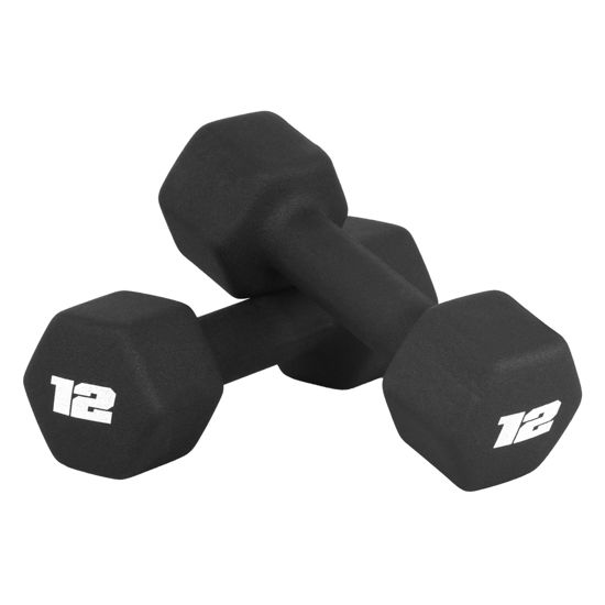 Picture of CAP Barbell Neoprene Dumbbell Weights, 12 lb Pair, Black