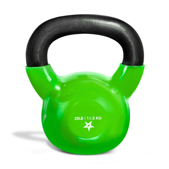 Picture of Yes4All Kettlebells 25 lbs Weight Vinyl Coated Cast Iron for Dumbbell Weights Exercises, Gym, Fitness, Full Body Workout Equipment Push up, Grip and Strength Training, Lime