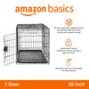 Picture of Amazon Basics Durable, Foldable Metal Wire Dog Crate with Tray, Single Door, Easy to Assemble, 36 x 23 x 25 Inches, Black