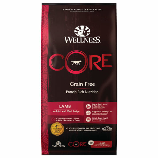 Picture of Wellness CORE Grain-Free High-Protein Dry Dog Food, Natural Ingredients, Made in USA with Real Meat, All Breeds, For Adult Dogs (Lamb, 22-Pound Bag)