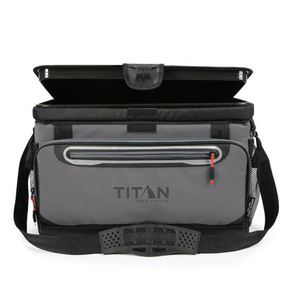 Picture of Titan Deep Freeze Cooler - 48 Can Zipperless Hardbody Cooler - Deep Freeze Insulation, HardBody Liner, and SmartShelf - Sharkskin Gray