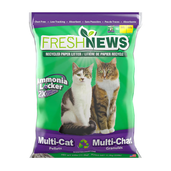 Picture of Fresh News Multi-Cat Non Clumping Paper Cat Litter, 25 Pound