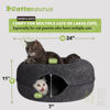 Picture of CATTASAURUS Peekaboo Cat Cave for Multiple & Large Cats Up to 30-45 Lbs, Scratch Detachable & Washable Tunnel Bed, Comfy Donut Cat Cave (Dark Gray, Large)