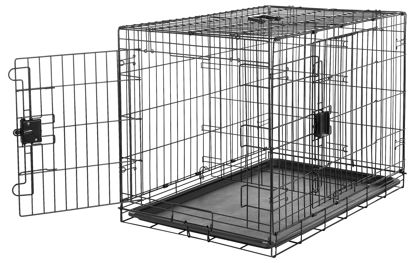 Picture of Amazon Basics - Durable, Foldable Metal Wire Dog Crate with Tray, Double Door, 36 x 23 x 25 Inches, Black