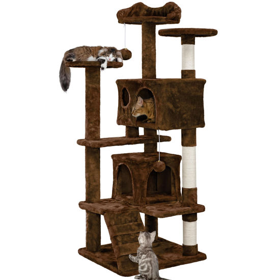 Picture of Yaheetech 54in Cat Tree Tower Condo Cat Furniture w/Scratching Post for Kittens Pet House Play