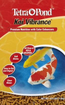 Picture of TetraPond Koi Vibrance, Soft Sticks, Easy to Digest Floating Pond Food, 16.5 lbs