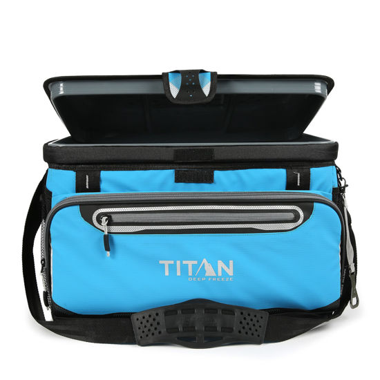 Picture of Titan by Arctic Zone Deep Freeze Cooler - 48 Can Zipperless Hardbody Cooler - Deep Freeze Insulation, HardBody Liner, and SmartShelf - Process Blue