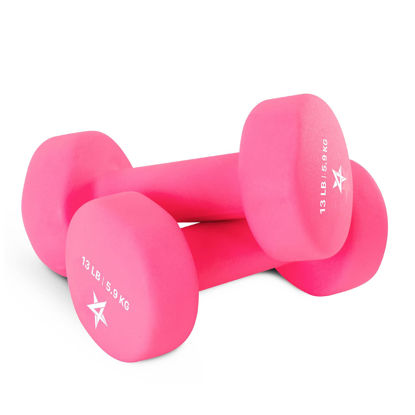 Picture of Yes4All Non-Slip, Hexagon Neoprene Dumbbells - 13lbs Neoprene Dumbbell Set for Muscle Toning, Strength Building, Weight Loss (Pink - Pair)