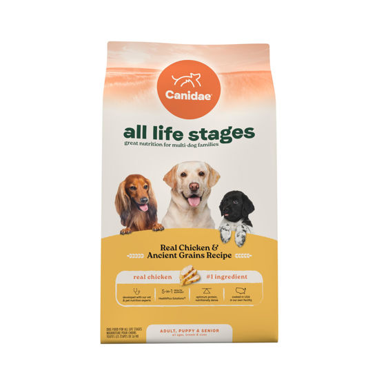 Picture of Canidae All Life Stages Real Chicken & Ancient Grains Recipe - High Protein Premium Dry Dog Food for All Ages, Breeds, and Sizes- 27 lbs.