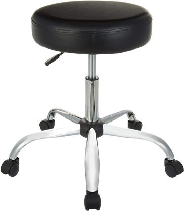 Picture of Amazon Basics Multi-Purpose Drafting Spa Bar Stool with Wheels - Black