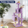 Picture of TSCOMON 58 Inch Cat Tree Cat Tower for Indoor Cats Tall Cat Condos Scratching Post with Hanging Toy Cat Furniture for Kitten Pets Play, Purple